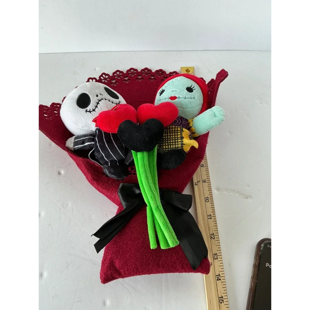 Disney Nightmare Before Christmas Jack Sally Plush Bouquet‎ Heart Red 14in Gift